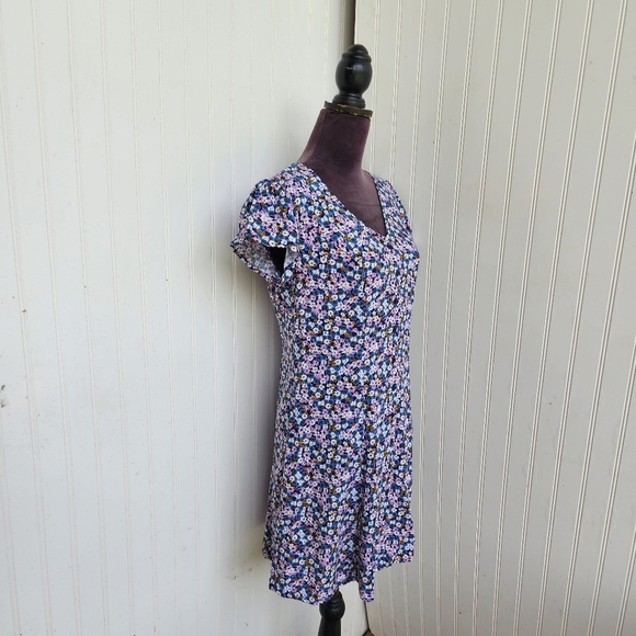 Arizona Jean Co. Fit & Flare Dress Women Multi Floral Rayon Button Front Sz M - Picture 8 of 12